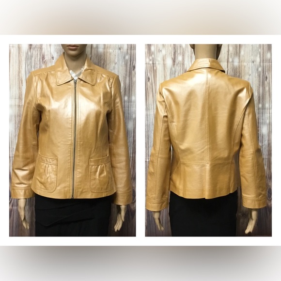 BERNARDO Metallic Genuine Leather Jacket - Picture 1 of 16